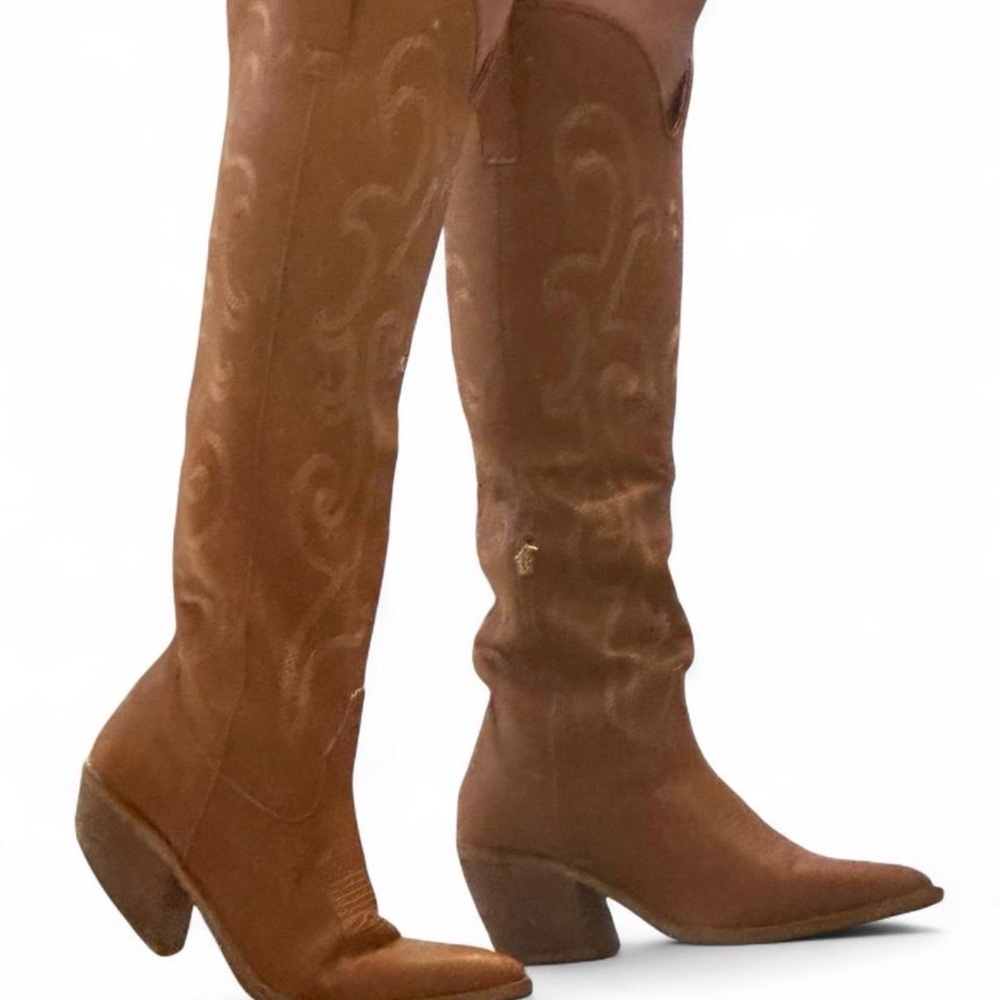 Source Unknown Tan Over the Knee Boots